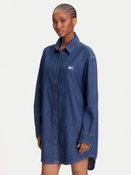 Tommy Jeans Sukienka jeansowa DW0DW21420 Granatowy Relaxed Fit. Niebieskie sukienki Tommy Jeans, xs, bez wzorów, z bawełny, bez kołnierzyka, bez ramiączek. Za 469.99 zł.