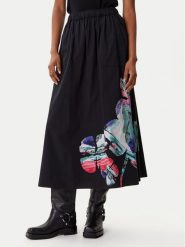 Desigual Spódnica trapezowa Ella Lacroix 25WWFW05 Czarny Regular Fit. Czarne spódnice Desigual, xs, bez wzorów, z bawełny, trapezowe. Za 489.99 zł.