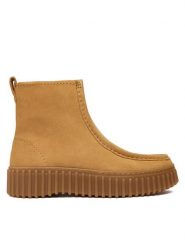 Clarks Botki Torhill Cozy 26182911 Brązowy. Brązowe botki Clarks, bez wzorów, ze skóry, bez obcasa, na płaskiej podeszwie, bez zapięcia. Za 429.99 zł.