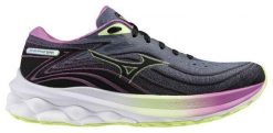 Buty do biegania damskie Mizuno Wave Skyrise 5 Roxy. Czarne buty treningowe Mizuno, bez wzorów, z gumy, bez zapięcia, do biegania, mizuno wave. Za 359.99 zł.