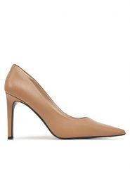 Calvin Klein Szpilki Heel Pump 90 - Lth HW0HW02336 Brązowy. Brązowe szpilki Calvin Klein, bez wzorów, ze skóry, bez obcasa, na szpilce, bez zapięcia. Za 489.99 zł.