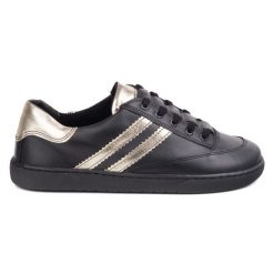 Sneakersy barefoot damskie Kaia Olivier – anatomiczne buty skórzane czarne. Czarne buty treningowe bez wzorów, z dresówki, bez zapięcia, trekkingowe. Za 438.49 zł.