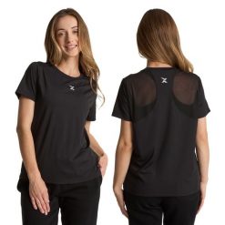 Koszulka damska XTREXO Trexi Reg Tee. Czarne t-shirty sportowe XTREXO, s, bez wzorów, z elastanu, bez ramiączek, na fitness i siłownię. Za 33.99 zł.