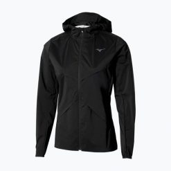 Kurtka do biegania damska Mizuno Tech Thermal Charge Hooded. Czarne kurtki do biegania Mizuno, bez wzorów, bez kaptura, do biegania. Za 429.99 zł.