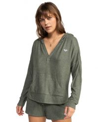 Bluza z kapturem dla Kobiety SATURDAZE COSY Zielony. Zielone bluzy z kapturem Roxy, m, bez wzorów, z elastanu, z kapturem. Za 209.99 zł.