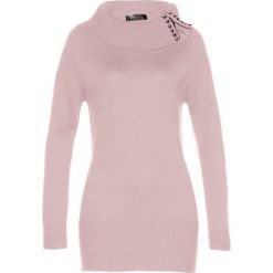 Długi sweter bonprix matowy jasnoróżowy. Swetry marki INESIS. Za 109.99 zł.
