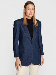 Pinko Marynarka Landire 1J112W A09I Niebieski Regular Fit. Niebieskie marynarki i żakiety Pinko, bez wzorów, z bawełny, bez ramiączek. Za 2,619.00 zł.
