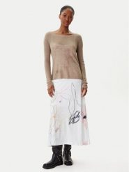 Desigual Sukienka codzienna Kala 25WWVK25 Biały Slim Fit. Białe sukienki Desigual, na co dzień, xs, bez wzorów, z syntetyku, bez kołnierzyka, bez ramiączek, proste. Za 559.99 zł.