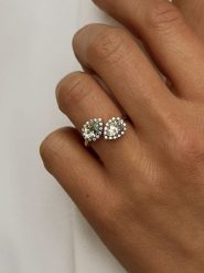 Les Petites Précieuses Pozłacany pierścionek z kwarcem i cyrkoniami rozmiar: 52. Żółte pierścionki Les Petites Précieuses, z cyrkonią, pozłacane. Za 194.45 zł.