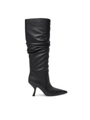 MICHAEL Michael Kors Kozaki 40F4LUHB5L Czarny. Czarne kozaki MICHAEL Michael Kors, bez wzorów, ze skóry, bez obcasa, na szpilce, bez zapięcia. Za 1,779.00 zł.