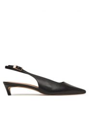 Tommy Hilfiger Czółenka Squared Toe Kitten Slingback FW0FW08711 Czarny. Czarne czółenka Tommy Hilfiger, bez wzorów, ze skóry, bez obcasa, bez zapięcia. Za 379.99 zł.