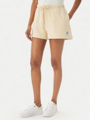 Tommy Hilfiger Szorty sportowe Logo Embroidery WW0WW48765 Beżowy jasny Regular Fit. Brązowe szorty sportowe Tommy Hilfiger, bez wzorów, z bawełny. Za 329.99 zł.