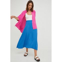 Answear Lab spódnica maxi rozkloszowana. Niebieskie spódnice Answear Lab, m, bez wzorów, z tkaniny, maxi, rozkloszowane. W wyprzedaży za 129.99 zł.