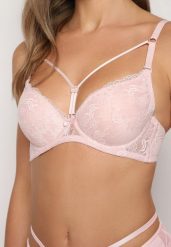 Ciemnoróżowy Biustonosz Full Cup z Koronką Tinallore. Czerwone biustonosze Renee, bez wzorów, z bawełny. W wyprzedaży za 35.99 zł.