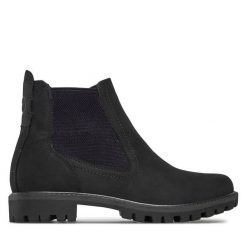 Sztyblety Tamaris. Niebieskie botki Tamaris, bez wzorów, bez obcasa, na płaskiej podeszwie, bez zapięcia. Za 219.99 zł.