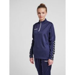 Bluza do piłki nożnej damska Hummel demi-zip hml AUTHENTIC. Niebieskie bluzy Hummel, s, bez wzorów, sportowe, bez ramiączek, bez kaptura. W wyprzedaży za 165.50 zł.