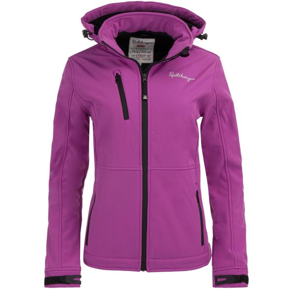 Damska kurtka softshell Spitsbergen 3-warstwowa — Fuksja. Czerwone kurtki przejściowe sportowe GLOMEX, bez wzorów, z softshellu, bez kaptura, trekkingowe. Za 314.99 zł.