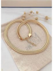 Atelier MIU Pozłacany naszyjnik - dł. 42 cm rozmiar: onesize. Żółte naszyjniki atelier MIU, z materiału, pozłacane. Za 74.28 zł.