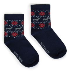 Damskie skarpetki w renifery i wzór norweski. Czerwone skarpetki Wittchen, bez wzorów, z bawełny. Za 29.90 zł.