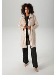 Aniston Płaszcz pluszowy w kolorze beżowym rozmiar: 40. Brązowe płaszcze Aniston, bez wzorów, bez kaptura. Za 100.52 zł.