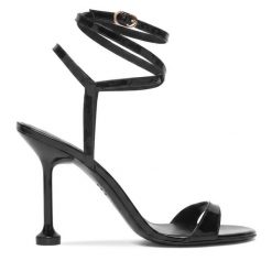 Sandały Stuart Weitzman. Czarne sandały Stuart Weitzman, bez wzorów, bez obcasa, na szpilce, bez zapięcia. Za 1,516.99 zł.