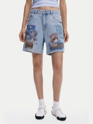 Desigual Szorty jeansowe Inidan 25SWDD24 Niebieski Straight Fit. Niebieskie szorty Desigual, bez wzorów, z bawełny. Za 279.99 zł.