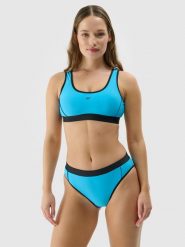 4F Góra od bikini damska - niebieska XL. Niebieskie bikini 4f, bez wzorów, z elastanu, wakacyjne. W wyprzedaży za 29.99 zł.