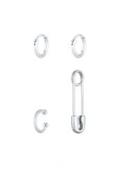 Elli Damska szpilka bezpieczeństwa Szpilka do uszu Creoles w 925 Sterling Silver pozłacana Kolczyki 1 ct Damski. Szare kolczyki Elli, pozłacane. Za 248.99 zł.