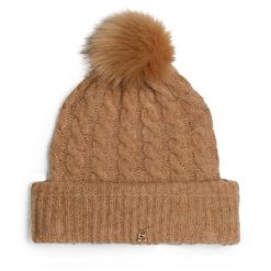 Czapka Tommy Hilfiger. Brązowe czapki zimowe Tommy Hilfiger, bez wzorów. Za 279.99 zł.