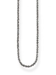 Thomas Sabo Srebrny naszyjnik - dł. 46 cm rozmiar: 42 cm. Czarne naszyjniki thomas sabo, z materiału, srebrne. Za 100.99 zł.