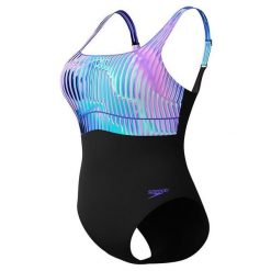 Strój kąpielowy jednoczęściowy damski na basen Speedo Eclipse. Niebieskie stroje jednoczęściowe Speedo, bez wzorów, sportowe. Za 564.19 zł.