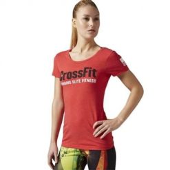 Koszulka sportowa damska Reebok AY1009. Czerwone t-shirty sportowe Reebok, l, bez wzorów, z materiału, bez ramiączek, na fitness i siłownię. Za 148.00 zł.
