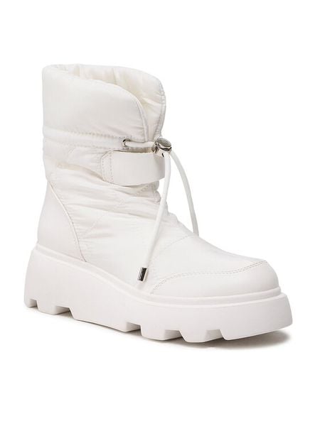 DeeZee Botki H2001-01 Biały. Białe botki DeeZee, bez wzorów, z materiału, bez obcasa, na płaskiej podeszwie, bez zapięcia. Za 149.99 zł.