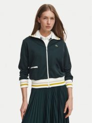Lacoste Bluza SF5252 Zielony ciemny Regular Fit. Zielone bluzy bez kaptura Lacoste, bez wzorów, z bawełny, bez kaptura. Za 769.99 zł.