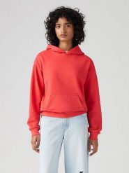 Levi's Bluza w kolorze czerwonym rozmiar: L. Czerwone bluzy Levi's, l, bez wzorów, z bawełny, z kapturem. Za 135.95 zł.