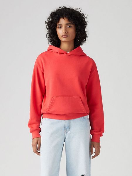 Levi's Bluza w kolorze czerwonym rozmiar: S. Czerwone bluzy Levi's, s, bez wzorów, z bawełny, z kapturem. Za 131.74 zł.