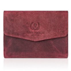 Portfel damski skórzany PAOLO PERUZZI różowy T-35-CHR. Czerwone portfele PAOLO PERUZZI, bez wzorów, ze skóry. Za 69.99 zł.