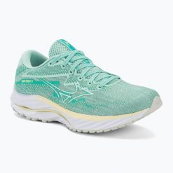 Buty do biegania damskie Mizuno Wave Rider 27. Niebieskie buty do biegania Mizuno, bez wzorów, bez zapięcia, do biegania, mizuno wave. Za 489.99 zł.