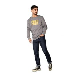 Sweter z logo Snap Climbing. Szare swetry SNAP CLIMBING, s, bez wzorów, z bawełny, bez ramiączek. Za 248.50 zł.