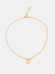 Naszyjnik z zawieszką w kształcie łezki - złoty. Żółte naszyjniki Sinsay, złote. Za 12.99 zł.