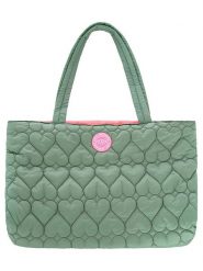Zwillingsherz Shopper bag "Heart quilting" w kolorze zielonym - 50 x 35 x 13 cm rozmiar: onesize. Zielone shopper bag Zwillingsherz, bez wzorów, z materiału, na ramię, pikowane, bez dodatków. Za 143.95 zł.