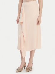 BOSS Spódnica midi Vemuth 50552076 Różowy Regular Fit. Czerwone spódnice Boss, bez wzorów, z wiskozy, midi. Za 999.99 zł.