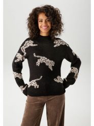 Aniston Sweter w kolorze czarnym rozmiar: 40. Czarne swetry Aniston, bez wzorów, bez ramiączek. Za 87.19 zł.