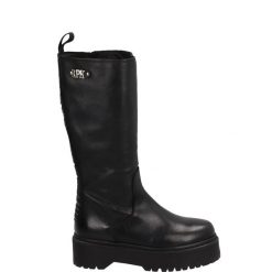 BOTKI Z WYSOKĄ CHOLEWKĄ SA105 VACCH NERO. Botki Venezia, bez wzorów, ze skóry, przed kolano, bez obcasa, bez zapięcia. Za 359.00 zł.