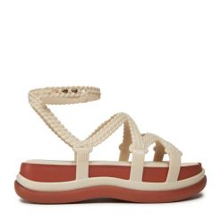 Sandały Melissa. Brązowe sandały Melissa, bez wzorów, bez obcasa, na koturnie, bez zapięcia. Za 449.99 zł.