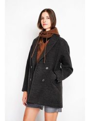 ASSUILI Płaszcz przejściowy w kolorze antracytowym rozmiar: 36. Czarne płaszcze Assuili, bez wzorów, z wełny, klasyczne, bez kaptura. Za 393.45 zł.