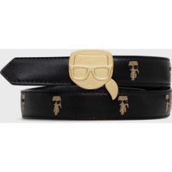 Karl Lagerfeld pasek damski kolor czarny. Czarne paski KARL LAGERFELD, bez wzorów, z materiału. Za 529.99 zł.