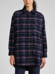 LEE 90S WORKWEAR OVERSHIRT DAMSKA KURTKA RIVET NAVY L46VAO75. Niebieskie kurtki Lee, l, bez wzorów, bez kaptura. Za 219.99 zł.