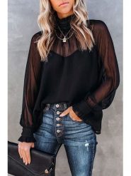 Milan Kiss Bluzka w kolorze czarnym rozmiar: S. Czarne bluzki Milan Kiss, s, bez wzorów, bez kołnierzyka, bez ramiączek. Za 118.28 zł.