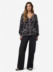 Noisy may Kardigan w kolorze szaro-czarnym rozmiar: L. Czarne swetry Noisy May, l, bez wzorów, ze splotem, bez ramiączek. Za 126.45 zł.